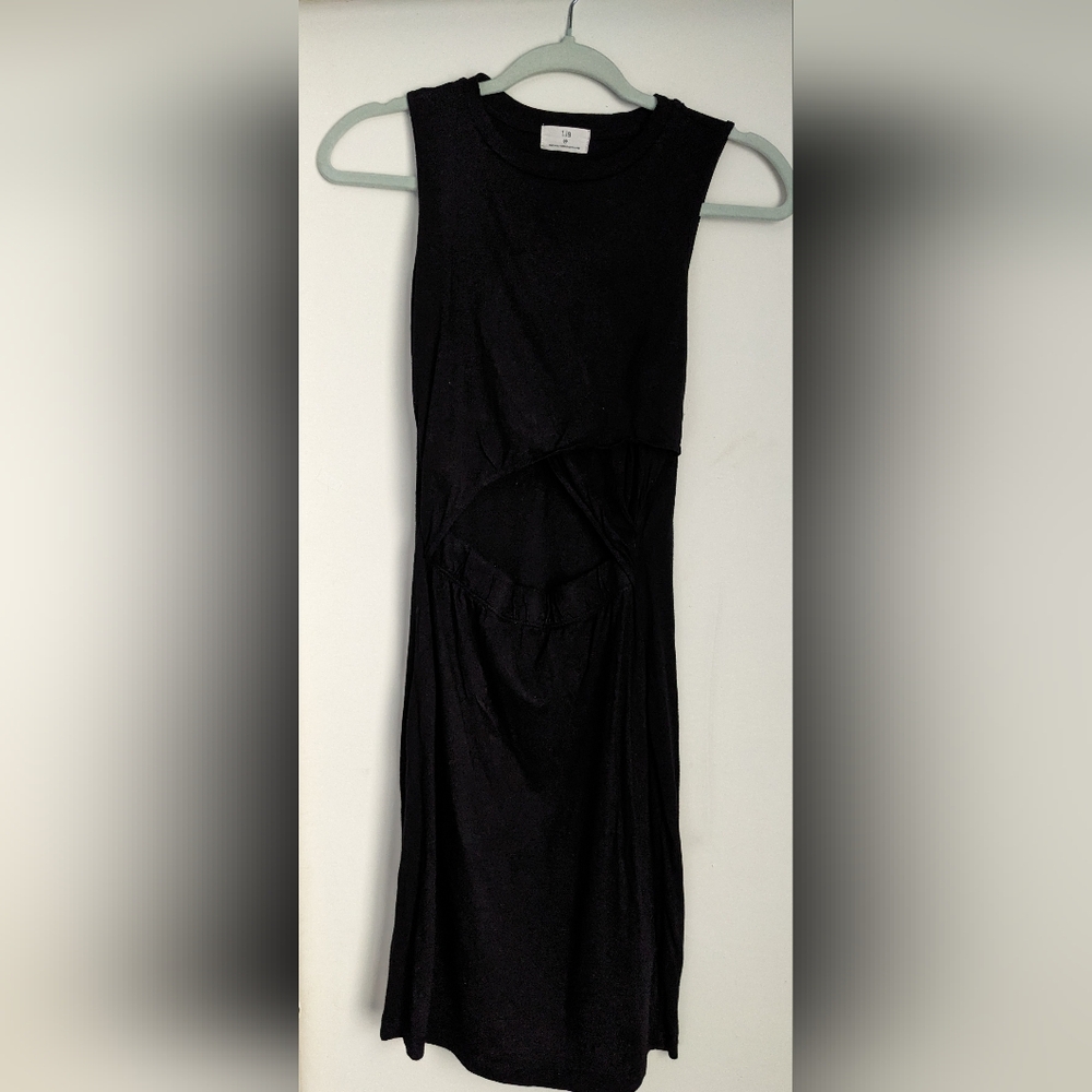 T.La Black Sleeveless Cutout Midi Dress from Anthropologie